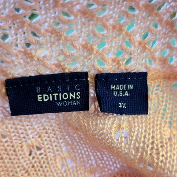 Basic Editions Woman Light Pink Open Front Cardigan Sweater - Picture 7 of 9